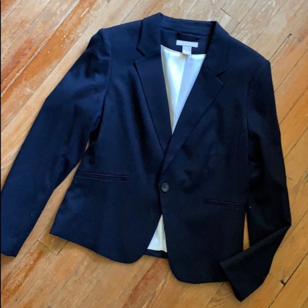 NWT H&M Navy Blue Suit Blazer Jacket Size Medium